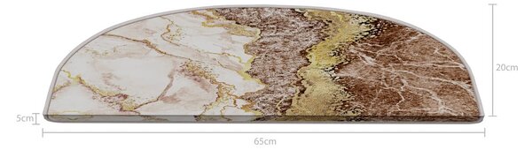 Kremno beli/svetlo rjavi komplet preprog za stopnice 16 ks 20x65 cm Golden Marble – Vitaus