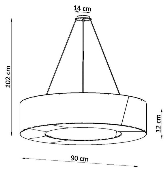 Bela viseča svetilka s tekstilnim senčnikom ø 90 cm Galata Slim – Nice Lamps