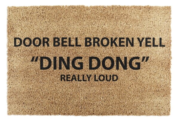 Predpražnik iz kokosovih vlaken 40x60 cm Yell Ding Dong – Artsy Doormats