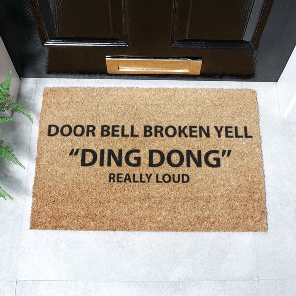 Predpražnik iz kokosovih vlaken 40x60 cm Yell Ding Dong – Artsy Doormats