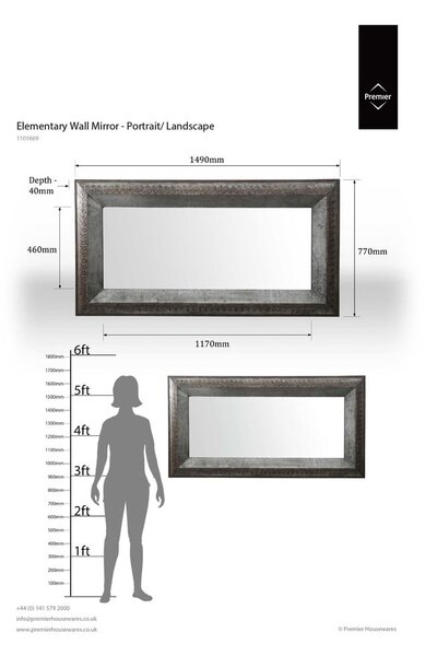 Stensko ogledalo 77x149 cm Elementary – Premier Housewares