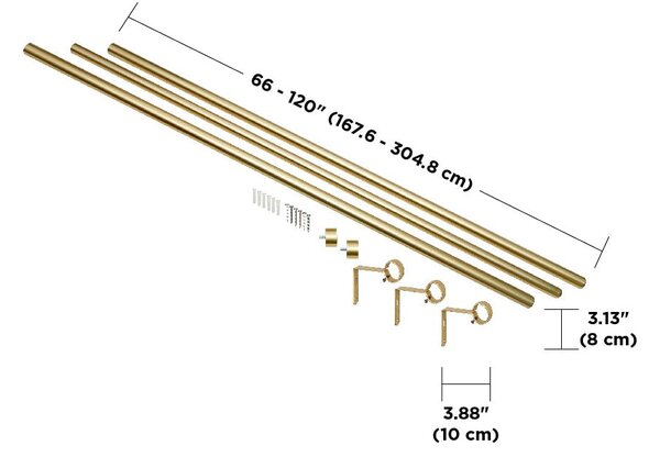 Jeklena karnisa z nastavljivo dolžino 168 - 305 cm Cappa – Umbra