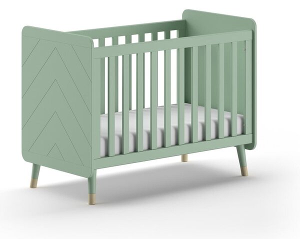 Modrozelena otroška posteljica iz masivnega bora 60x120 cm BILLY – Vipack