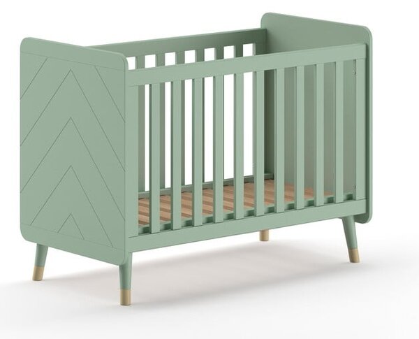 Modrozelena otroška posteljica iz masivnega bora 60x120 cm BILLY – Vipack