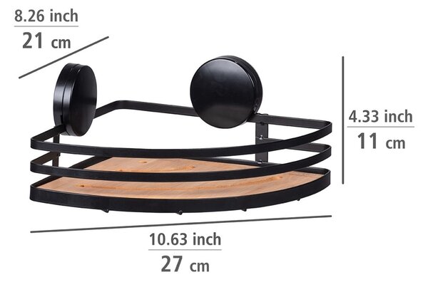 Črna kotna kopalniška polica Wenko Alba