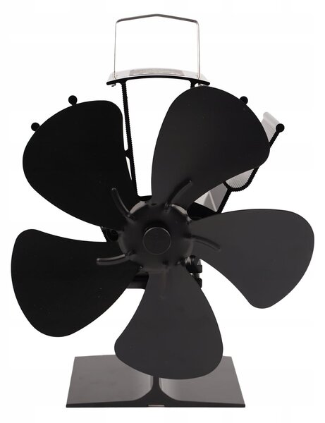 Alu. 5 kraki ventilator za kamin 22cm črn