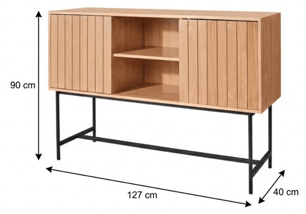 Komoda s predali VALMOR 90x127 cm, dekor hrast