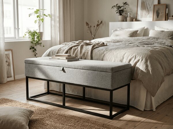Klop z odlagalnim prostorom TAURO 112x48 cm, siva
