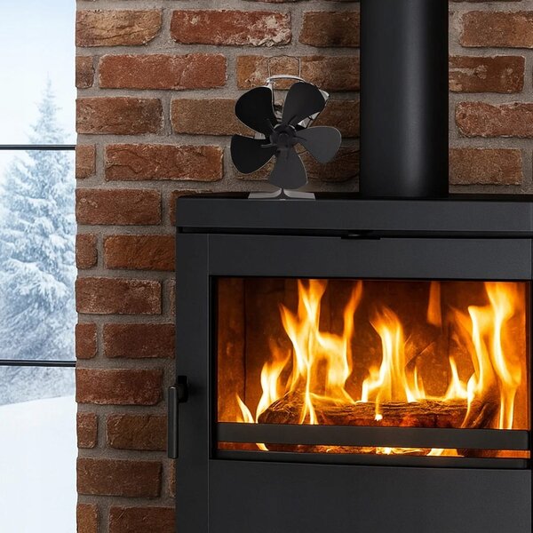 Alu. 5 kraki ventilator za kamin 22cm črn