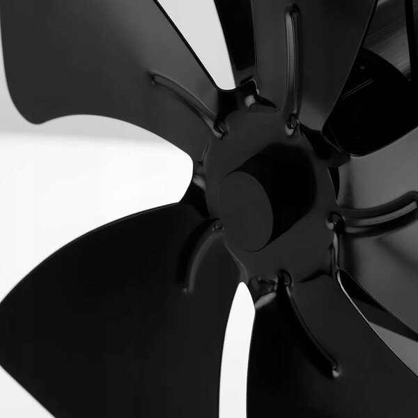 Alu. 5 kraki ventilator za kamin 22cm črn