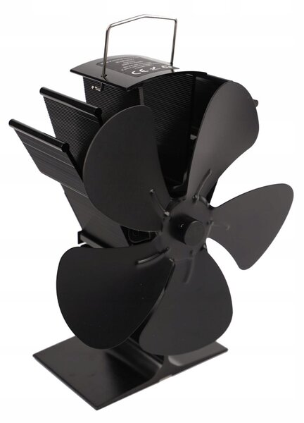 Alu. 5 kraki ventilator za kamin 22cm črn