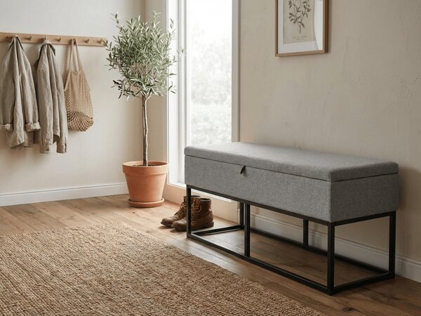 Klop z odlagalnim prostorom TAURO 112x48 cm, siva