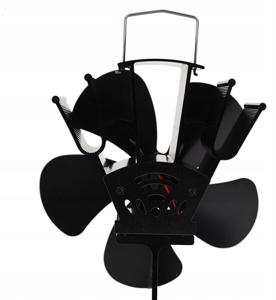 Alu. 5 kraki ventilator za kamin 22cm črn