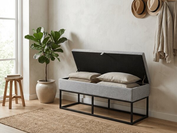 Klop z odlagalnim prostorom TAURO 112x48 cm, siva