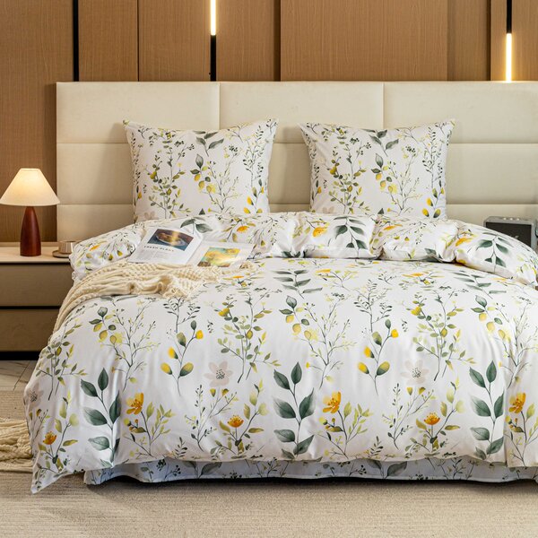Posteljnina iz mikrovlaken CITRUS GARDEN bela Dimenzije posteljnine: 70 x 90 cm | 140 x 220 cm