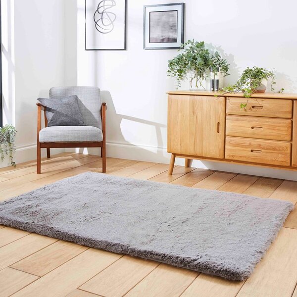 Siva preproga 60x120 cm Super Teddy – Think Rugs