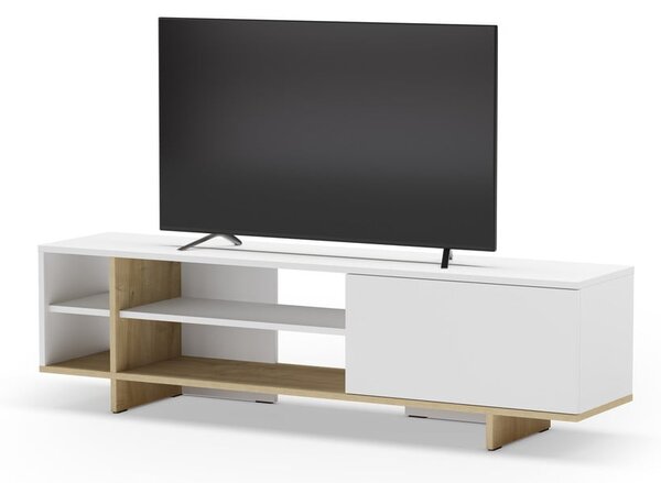 Bela TV omarica v hrastovem dekorju 160x44 cm Cequoia – Marckeric