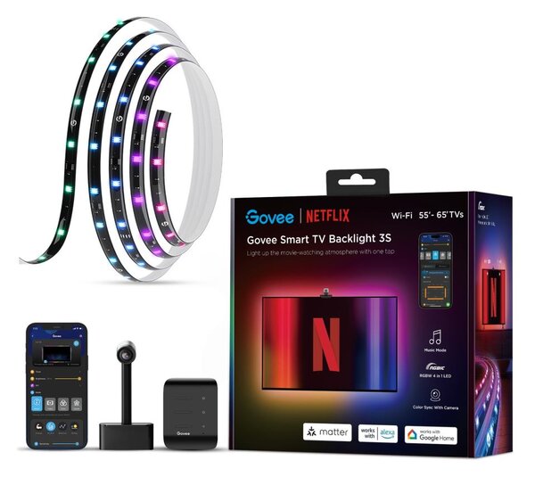 Govee - Backlight 3S Netflix TV 55-65" SMART LED osvetlitev RGBICW Wi-Fi + Daljinski upravljalnik