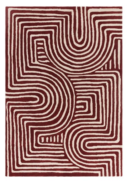 Bordo rdeča ročno tkana volnena preproga 160x230 cm Reef – Asiatic Carpets