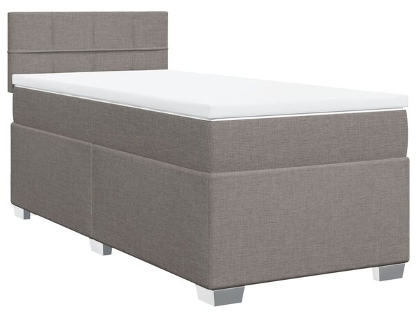 VidaXL Box spring postelja z vzmetnico taupe 80x200 cm blago