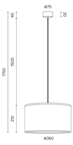 Črna viseča svetilka z detajli v srebrni barvi Sotto Luce Mika, ⌀ 36 cm