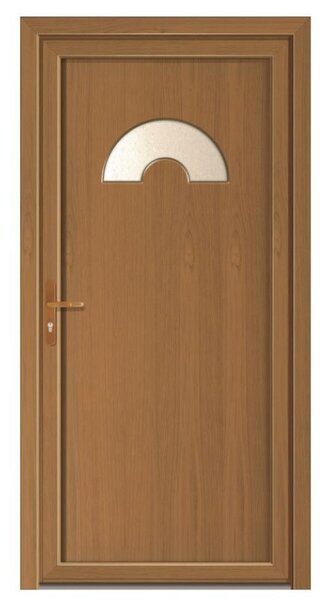Zunanja vhodna vrata Roro BAZ 1200 (60-x-1000 x 2100 mm, PVC, zlati hrast, leva, 5-kratno zaklepanje)