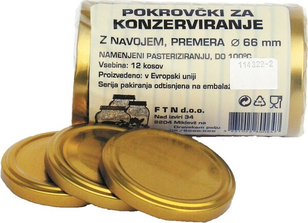 Gospodinjski set pokrovov z navojem (∅ 6,6 cm, 12 kosov)