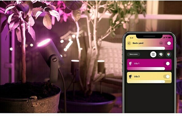 Set vrtnih LED svetilk Philips Hue Lily (8 W, RGBW, IP65