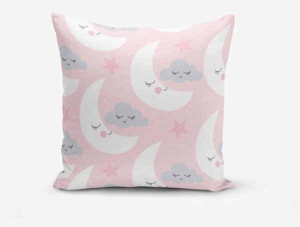 Prevleka za vzglavnik iz mešanice bombaža Minimalist Cushion Covers With Points Moon And Cloud, 45 x 45 cm