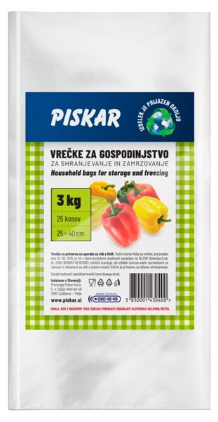 Vrečke za gospodinjstvo Piskar 3 kg (50 kos)