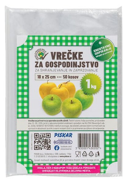 Vrečke za gospodinjstvo Piskar 1 kg (50 kos)