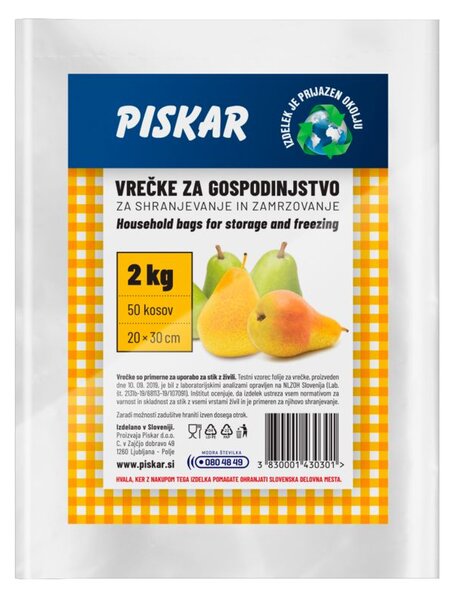 Vrečke za gospodinjstvo Piskar 2 kg (50 kos)