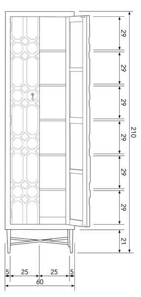 Črna garderobna omara iz recikliranega lesa 60x210 cm Bequest – BePureHome