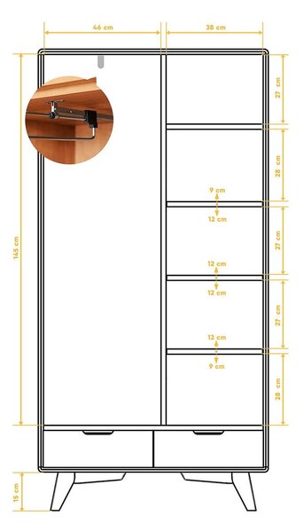 Omara iz bukovega lesa 90x180 cm Greg - The Beds