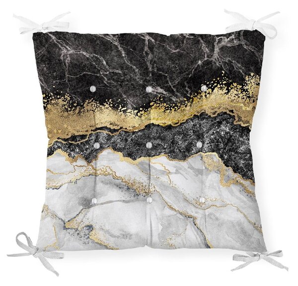 Sedežna blazina Minimalist Cushion Covers Black Gold Marble, 40 x 40 cm