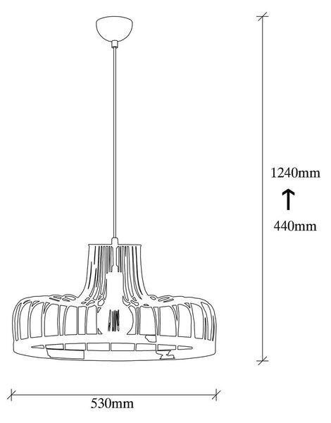 Črna/bakrena viseča svetilka s kovinskim senčnikom ø 53 cm Fellini – Opviq lights