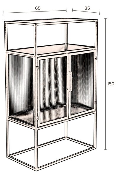 Črna kovinska vitrina 65x105 cm Boli – Dutchbone