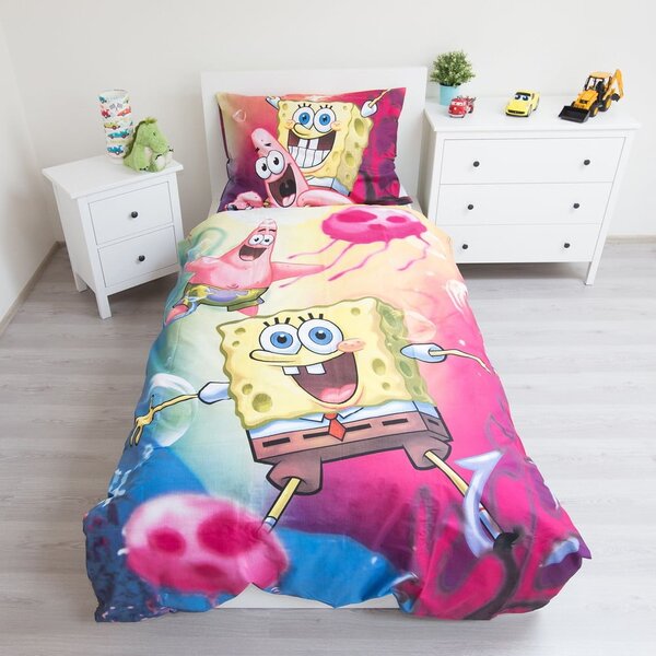 Bombažna otroška posteljnina 140x200 cm Sponge Bob – Jerry Fabrics