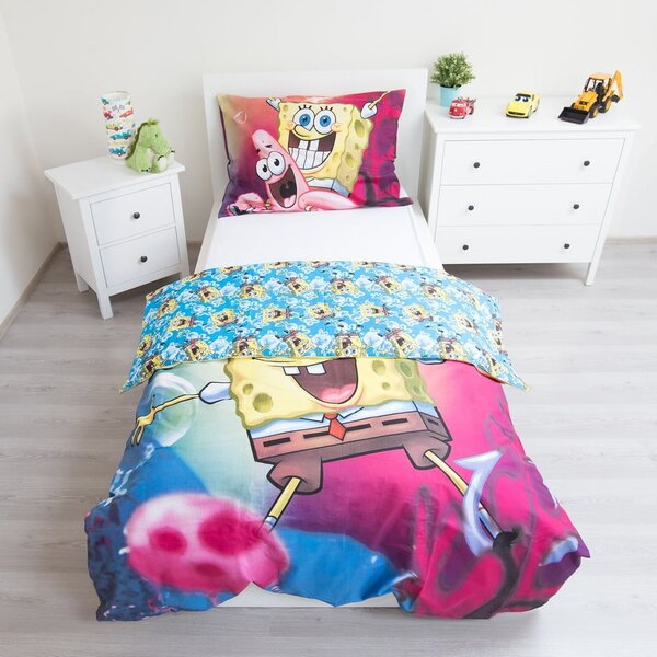 Bombažna otroška posteljnina 140x200 cm Sponge Bob – Jerry Fabrics