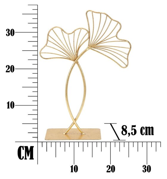 Dekoracija v zlati barvi Mauro Ferretti Leaf Glam, višina 35 cm