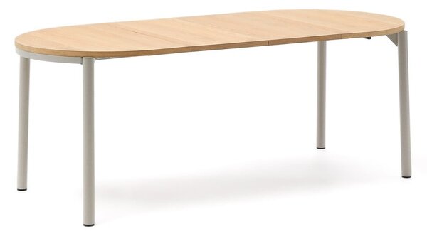 Raztegljiva jedilna miza z mizno ploščo v hrastovem dekorju 90x120 cm Montuiri – Kave Home
