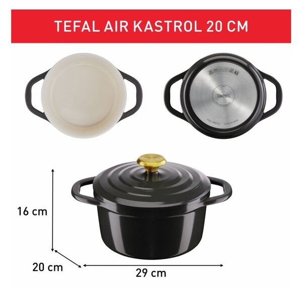 Aluminijast lonec s pokrovko in neprijemljivo površino za indukcijsko ploščo 3.1 l Air – Tefal