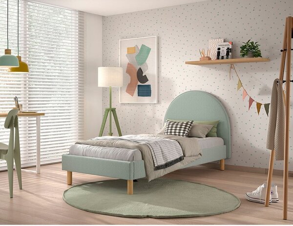 Zelena oblazinjena postelja z letvenim dnom 90x200 cm MOON – Vipack