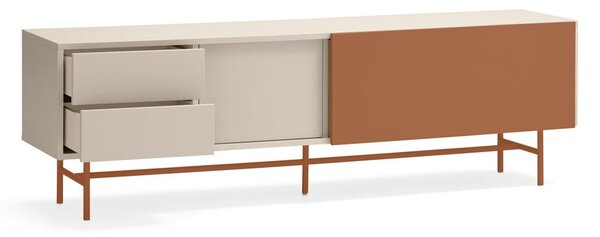 Opečnato oranžna/bež TV omarica 180x56 cm Nube – Teulat