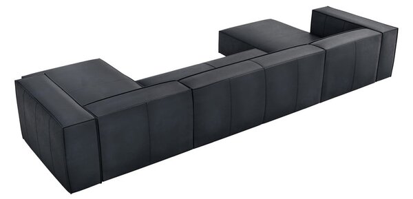 Temno modra usnjena kotna sedežna garnitura (v obliki črke "U") Madame – Windsor & Co Sofas