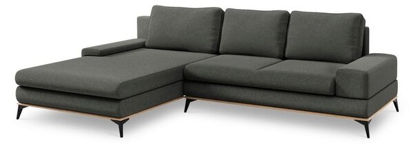 Temno siva raztegljiva sedežna garnitura Windsor & Co Sofas Planet, levi kot