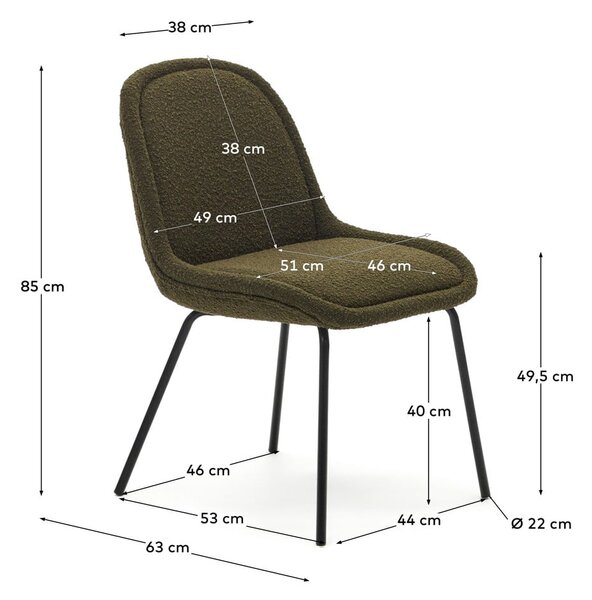 Zeleni jedilni stoli v kompletu 4 ks Aimin – Kave Home