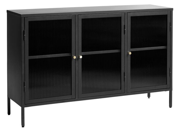 Črna kovinska vitrina 132x85 cm Bronco – Unique Furniture