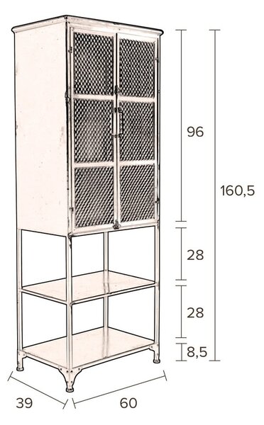 Črna kovinska vitrina 60x161 cm Denver – Dutchbone