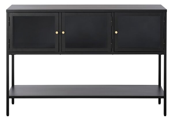 Črna kovinska vitrina 88x132 cm Carmel – Unique Furniture